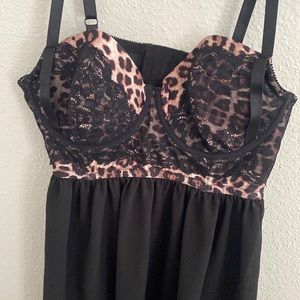 Torrid animal print babydoll lingerie
